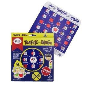 NEW Traffic Safety Bingo Game for Kids in the Car, retro 1970s vibe